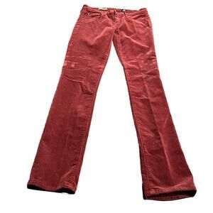 AG Adriano Goldschmied Women’s Corduroy The Stevie Slim Straight Pants Size 27R